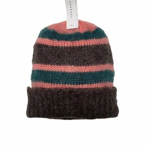 Topshop Stripe Fuzzy Knit Beanie